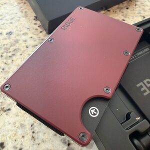 Ridge Wallet w/ Cash Strap - Black Cherry - Slim RFID Blocking